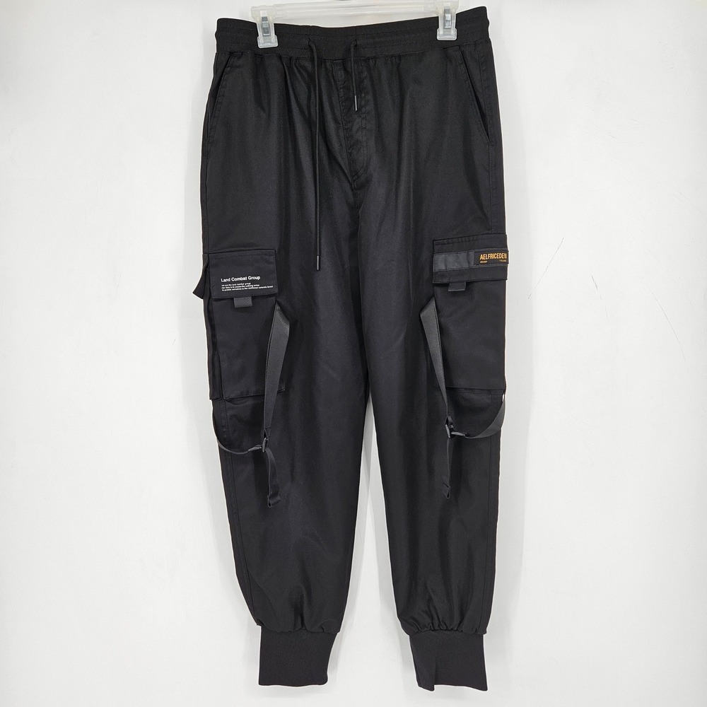Aelfric Eden Land Combat Group Cargo Jogger Pants Mens Large Black‎ Straps